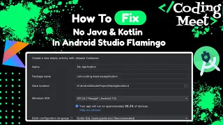 How to fix no Java in Android Studio Flamingo How to create Java Kotlin Project in AndroidStudio