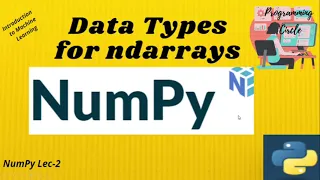 Lec-9 Data Types for ndarrays Numpy tutorials Python Prog Intro 2 Machine Learning