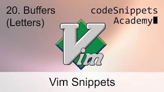 Vim Tutorial 20 Buffers letters a-z A-Z quotation mark