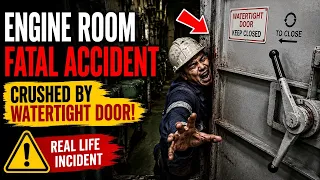 Engine Room Fatal Accident ll crew member crushed by watertight door l real accident.