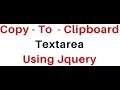 textarea text how to copy to clipboard using jquery