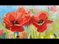 Painting poppy flowers in oil