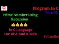 Program to check prime number or not using recursion in c language c programming