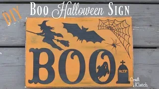 DIY Boo Halloween Sign Craft Halloween Crafts Craft Klatch
