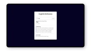Build an English Dictionary App with HTML CSS and JavaScript