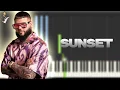 Farruko - Sunset ft. Shaggy, Nicky Jam | Instrumental Piano Tutorial / Partitura / Karaoke / MIDI