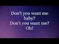 The Human League - Don't You Want Me (Lyrics HD)