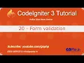 20 - CodeIgniter 3 Form Validation CodeIgniter 3 Tutorial