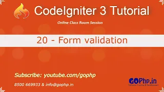 20 - CodeIgniter 3 Form Validation CodeIgniter 3 Tutorial