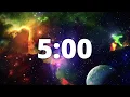 5 Minute Countdown Timer with Alarm and Deep Space Ambient Music Deep Space Galaxy