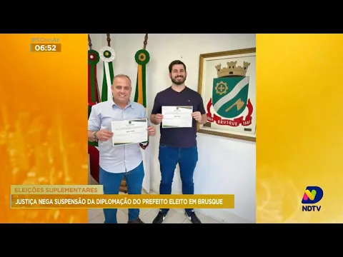 Eleições suplementares: Justiça nega suspensão da diplomação do prefeito eleito em Brusque