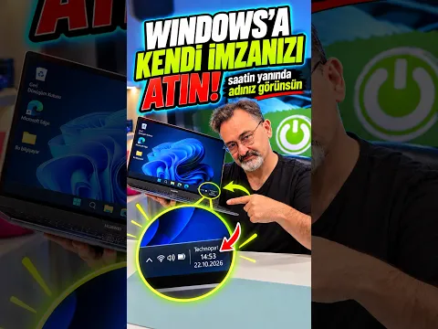Windows saatinin yanına ismini yaz! Programsız Windows özelleştirme ipucu