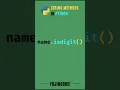 isdigit method in python string methods