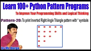 Learn 100 Python Pattern Pattern - 20 Inverted Right Angle Triangle pattern with symbols