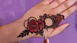 Beautiful Stylish Mehndi Design forfront hand | bold floral henna style |Rakhi,Teej, Mehndi design