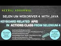 Keyboard related actions using Actions class from Selenium WebDriver 4 with java