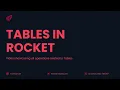 Tables in Rocket Rocket The Perfect Low-Code Backend Builder