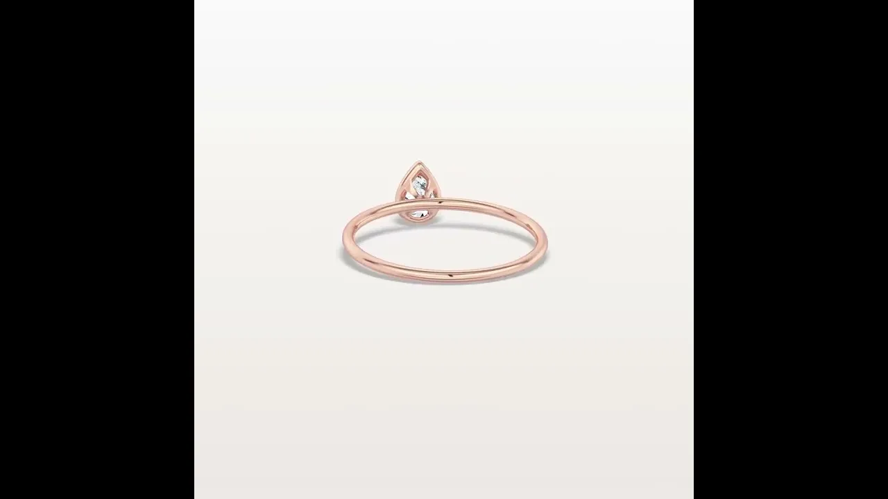 Minimalist Bezel Set Pear Lab Grown Diamond Ring