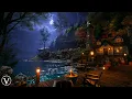Download Lagu Lighthouse Keeper's Cottage | Night Ambience | Firepit, Ocean Waves, Rain \u0026 Thunder Nature Sounds
