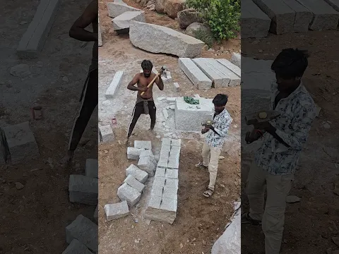 SUPER FAST Granite Hard Work! ⚡️ రాకెట్ వేగంతో గ్రానైట్ కటింగ్! 🔥 #Shorts