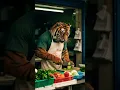 A tiger working in shop🐯#viral #tiger #trending #ytshort #subscribe #youtubeshorts #lava #asmr #cat
