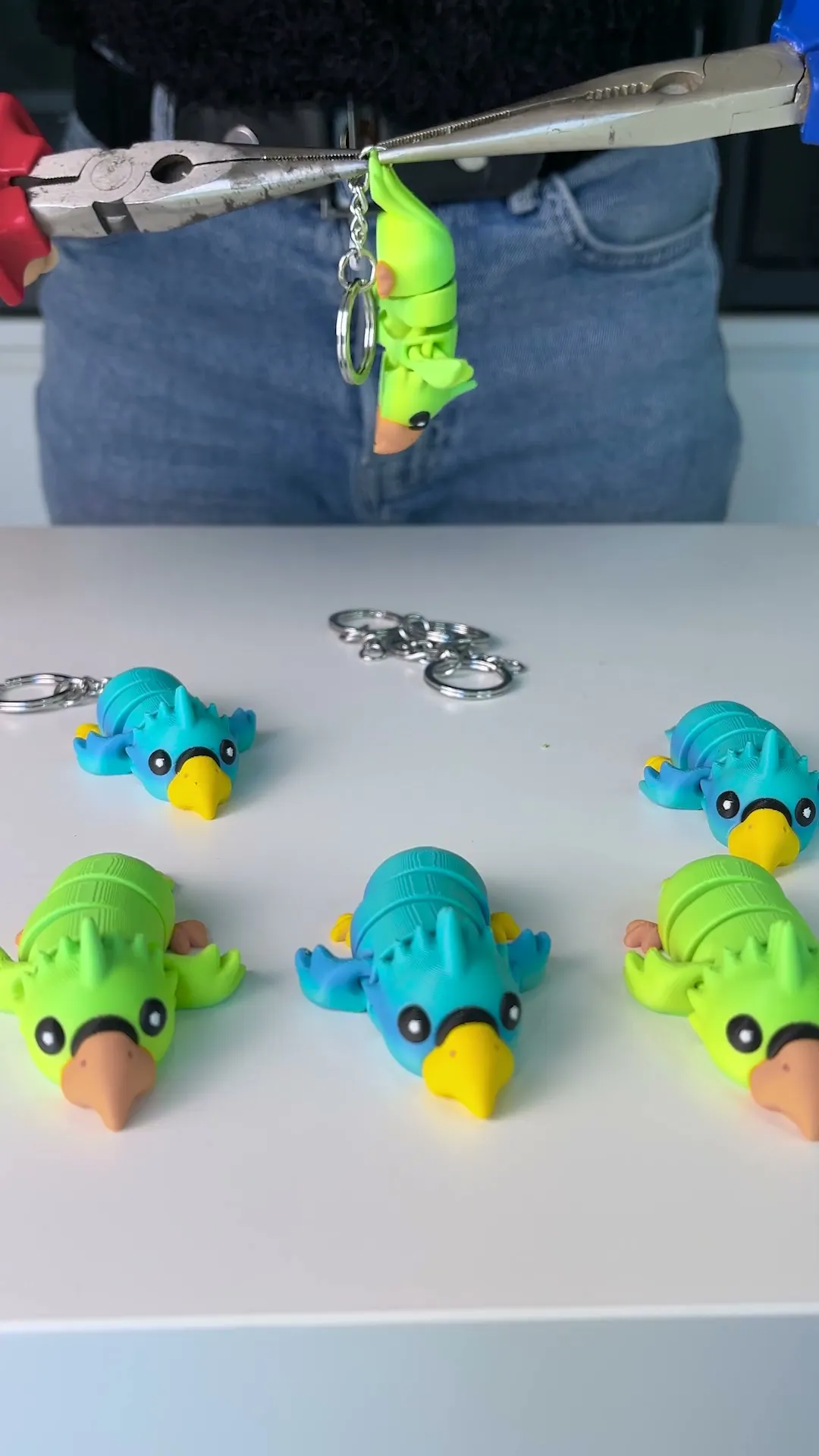 Cute Flexi Parrot (Toy, Keychain & Magnet), Fun Articulated Toy
