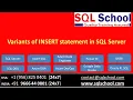 What is the difference between BULK INSERT and Individual INSERT Insert Statement Variants