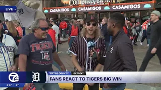 Tigers fans react after big win at Comerica Park