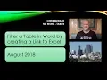 Sort and Filter a Table in Word by Linking to Excel by Chris Menard