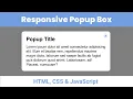 How to Create Responsive Popup Box using HTML CSS JavaScript