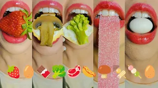 Sweet & Salty Emoji Food ASMR 🍩🍟 | Satisfying Eating Sounds (No Talking Mukbang)
