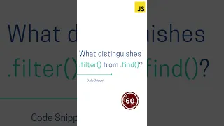 Difference between the filter and find in Javascript