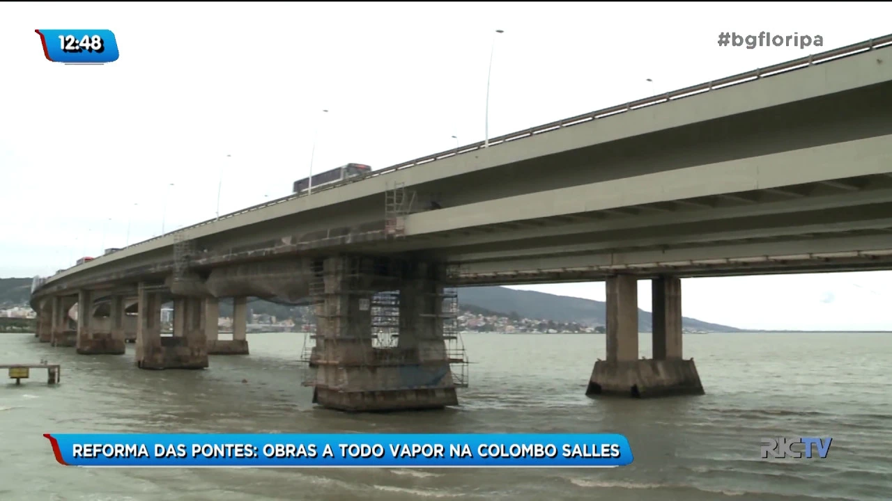 Reforma das pontes Colombo Salles e Pedro Ivo Campos está progredindo, em Florianópolis