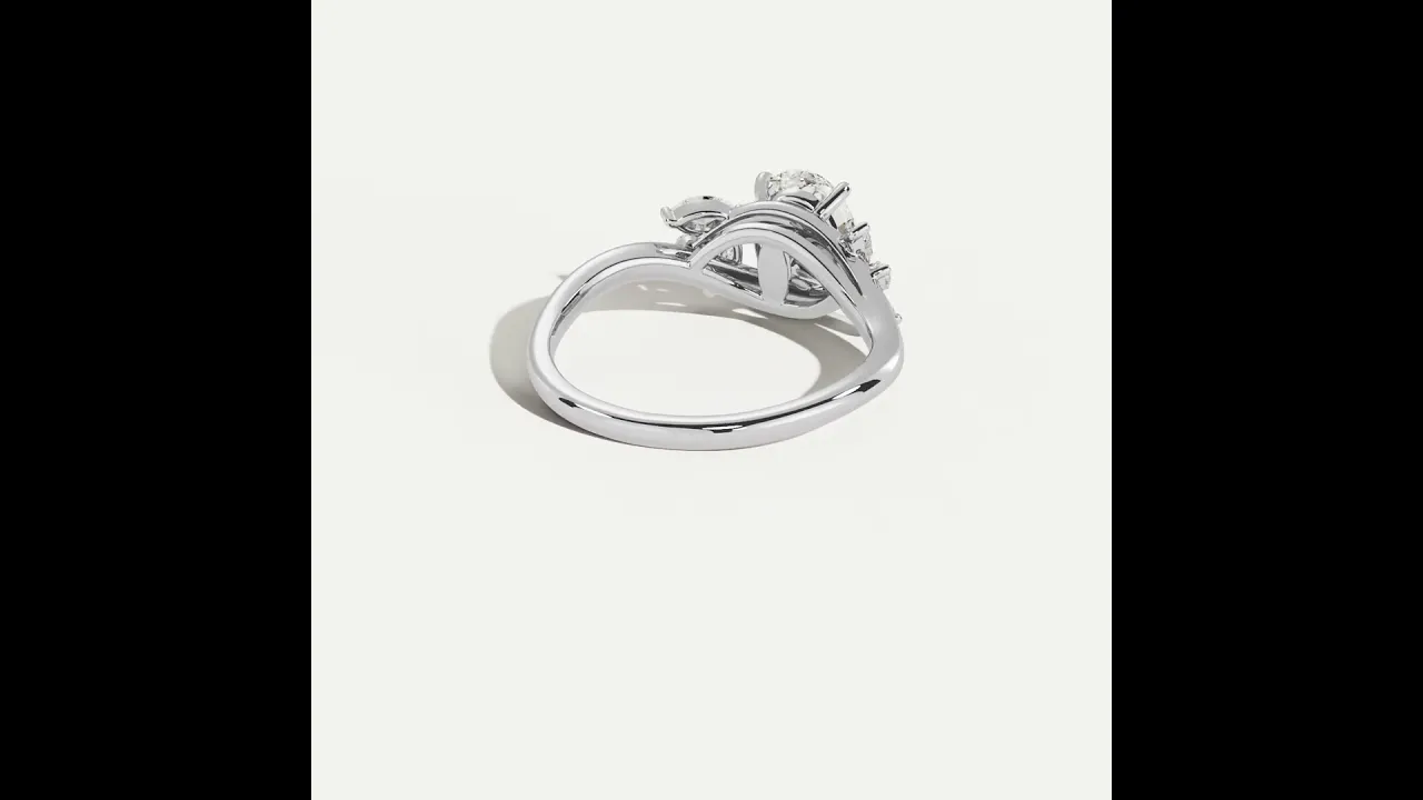 Lisette | Oval Lab Diamond Marquise Vine Milgrain Engagement Ring