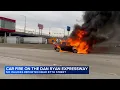 Car engulfed in flames on I-94 in Chicago
