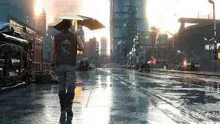 It Rained All Day in Night City — A 5 Hour Walk from Dawn to Midnight | Cyberpunk 2077 Ambience