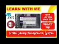 Library Management System - using VB NET MS ACCESS 100 Working with BackEnd