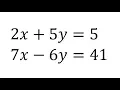 Simultaneous Equations Solve by Eliminating y