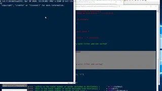 Python count frequency of words in text file using dictionary 1 of 2