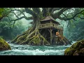Download Lagu 70 Day Jungle Survival Challenge and Tree House Building In The Middle Of The River, Bushcraft