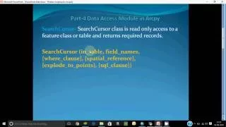 Part-4 Data Access Module in Arcpy