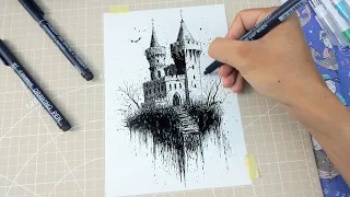 How To Draw Medieval Castle From Imagination The Castle