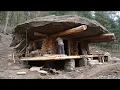 Download Lagu Man Builds Hidden Cabin Under a Massive Rock in the Forest | Start to Finish by @lesnoy