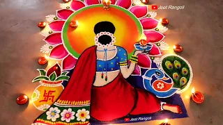 big innovative creative and attractive rangoli for diwali 