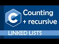 Counting number of elements iteratively and recursively in a linked list