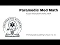 Paramedic Medication Math Med Math