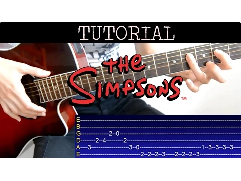 Cómo tocar Los Simpsons TAB Guitarra Tutorial (3 Videos) : ENCHUFA LA  GUITARRA