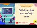 Remove duplicate value from array how to find unique value in js array unique value in array