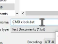 How to create CMD Clock in notepad