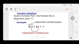 Function Notation Finding the output given an input